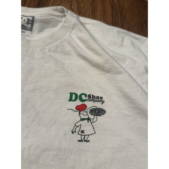 Vintage Y2K 2000s DC Shoes Skate Graphic White T-Shirt Sz L Double Sided Grunge - Picture 4 of 6